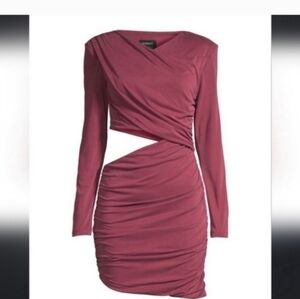 NWT Bardot Xl Rosa Long Sleeve Ruched Mini Dress